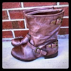 Nine West Flint GD Brown Soft Leather Ankle Boots